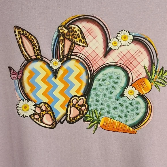 EASTER T-SHIRT  Ladies size XL, lavender slim scoop neckline NWT - Picture 2 of 6